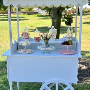 Elegant White Snack or Candy Cart Rental
